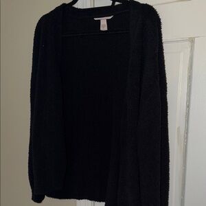 Victoria's Secret Black Open-Front Cardigan Sweater